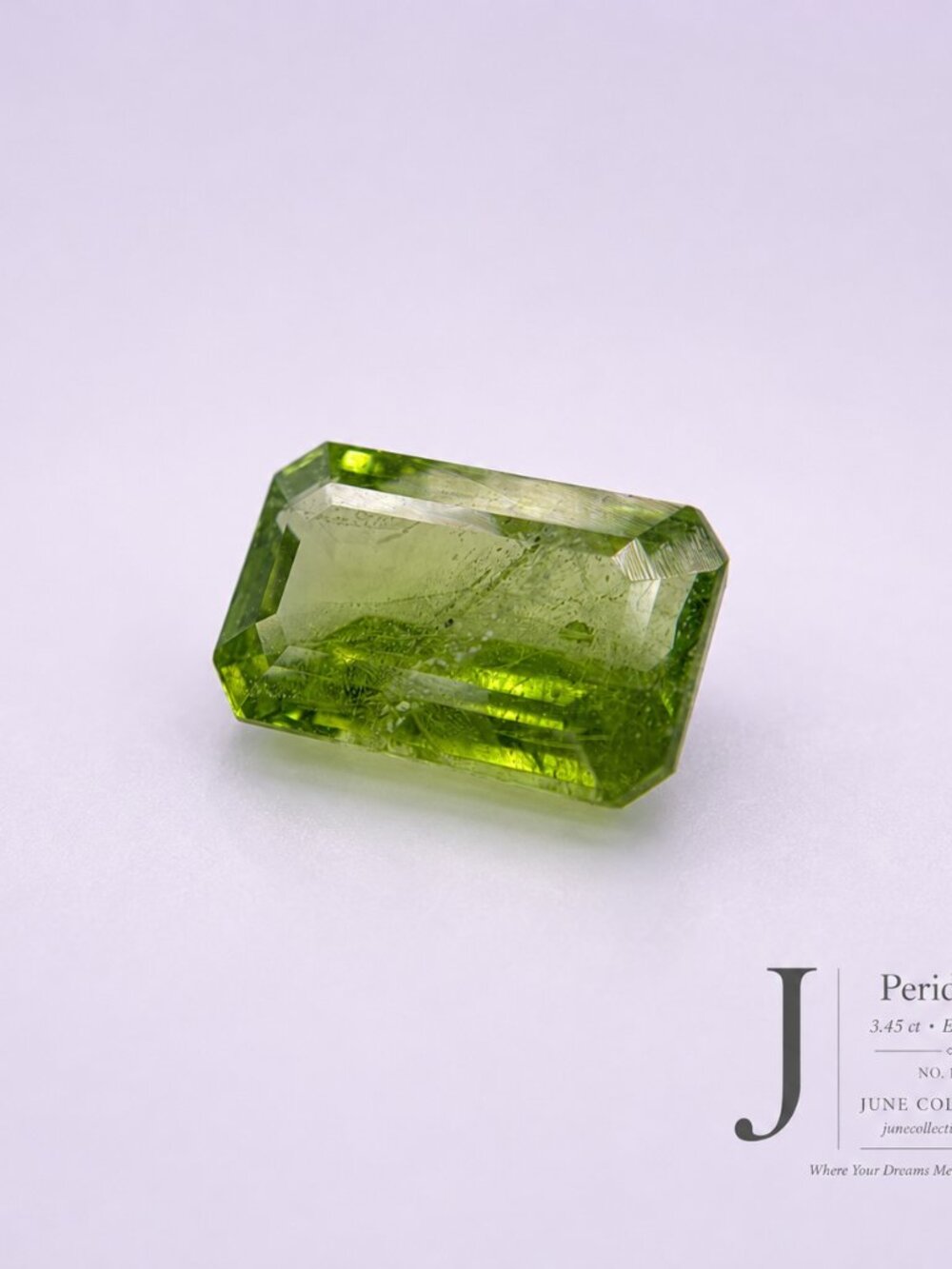 Natural Peridot 3.45ct Emerald Cut Loose Gemstone Jewelry Making Supply